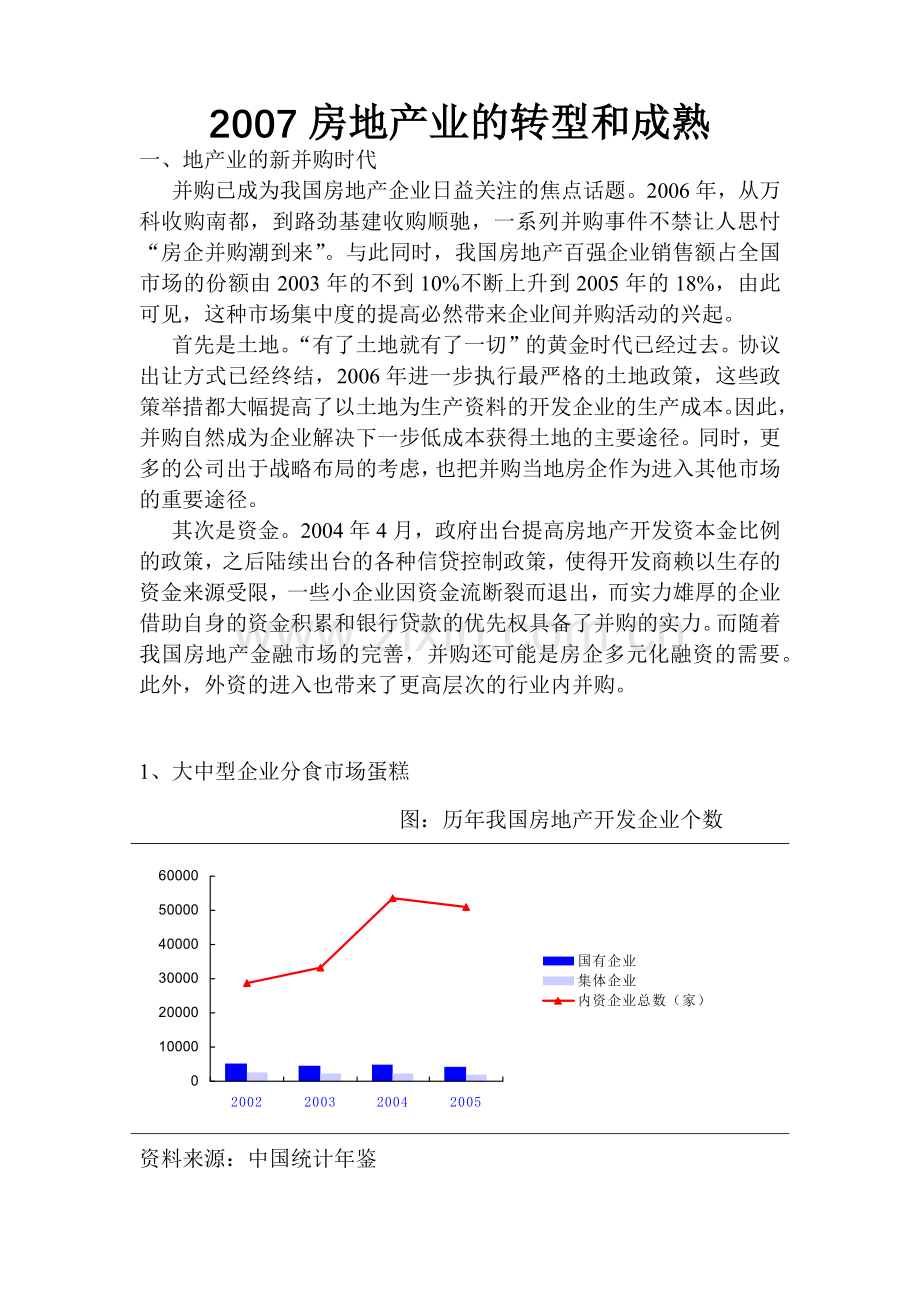 房地产业的转型和成熟研究.docx_第1页