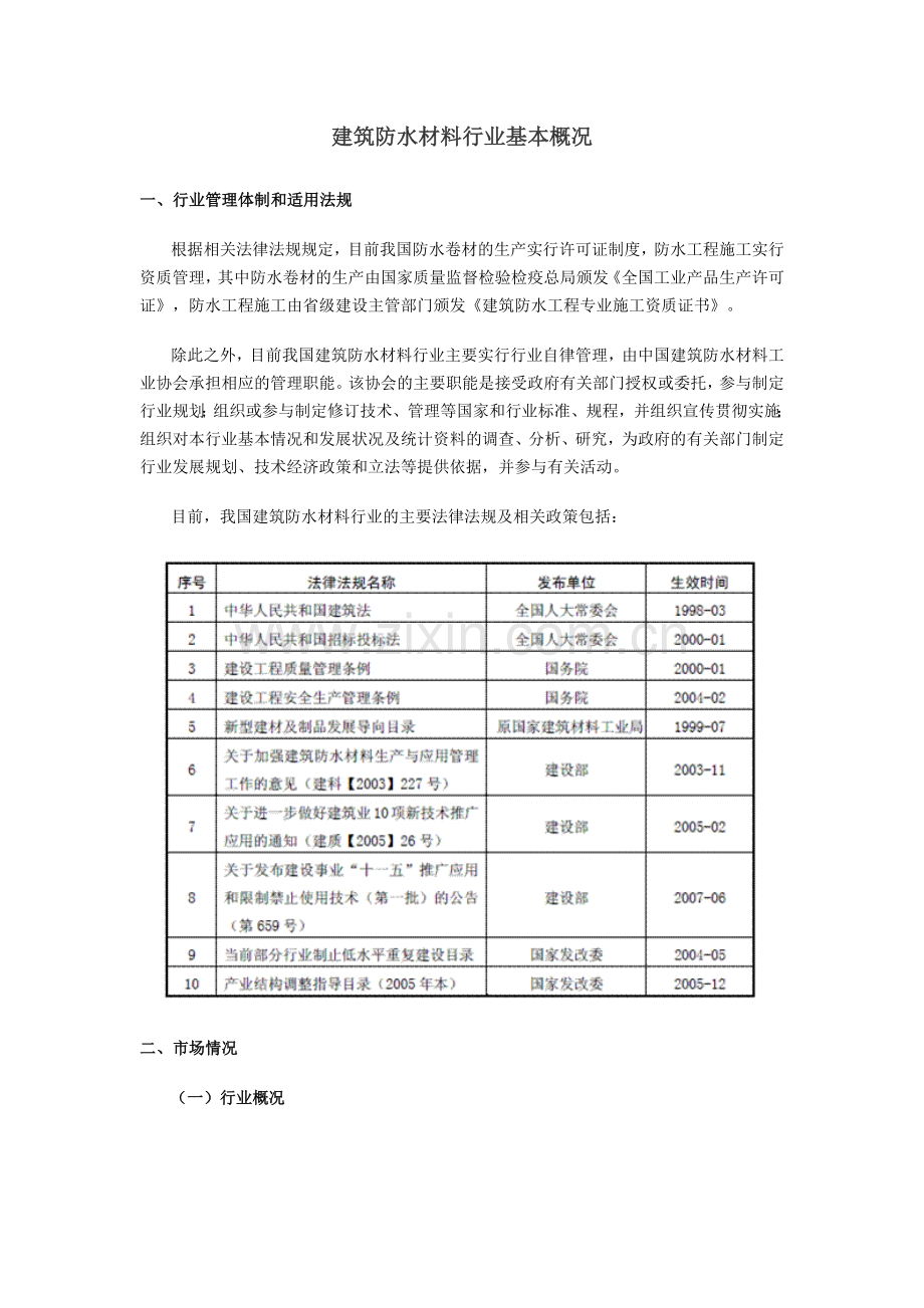 建筑防水材料行业基本概况.docx_第1页