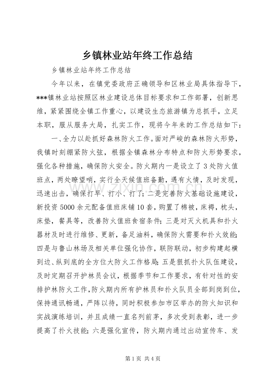 乡镇林业站年终工作总结 .docx_第1页