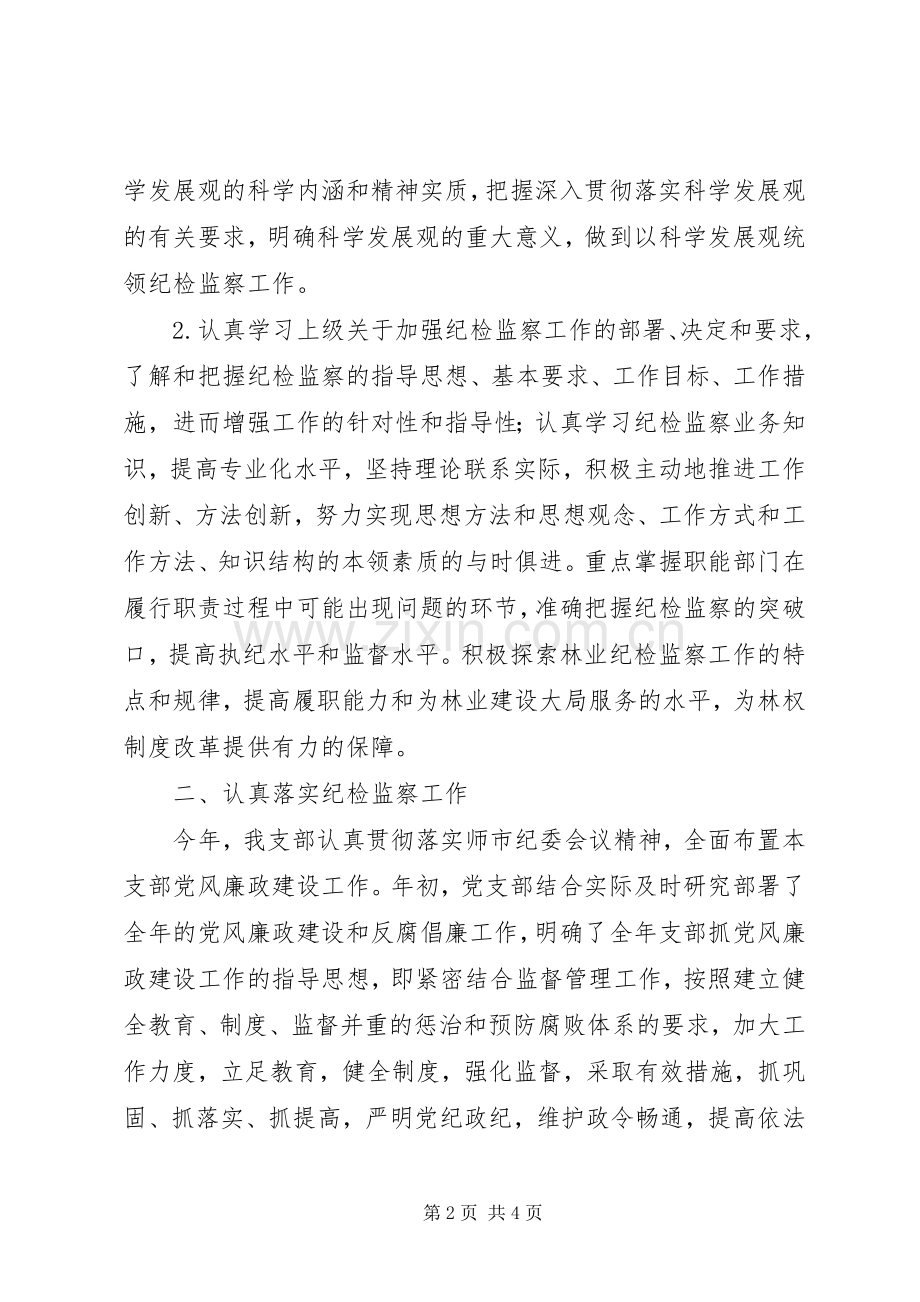 党支部纪检工作总结 .docx_第2页