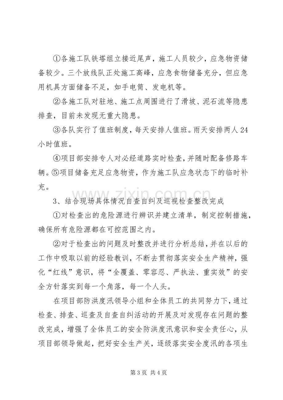 XX年度防洪度汛自查自纠工作总结 .docx_第3页