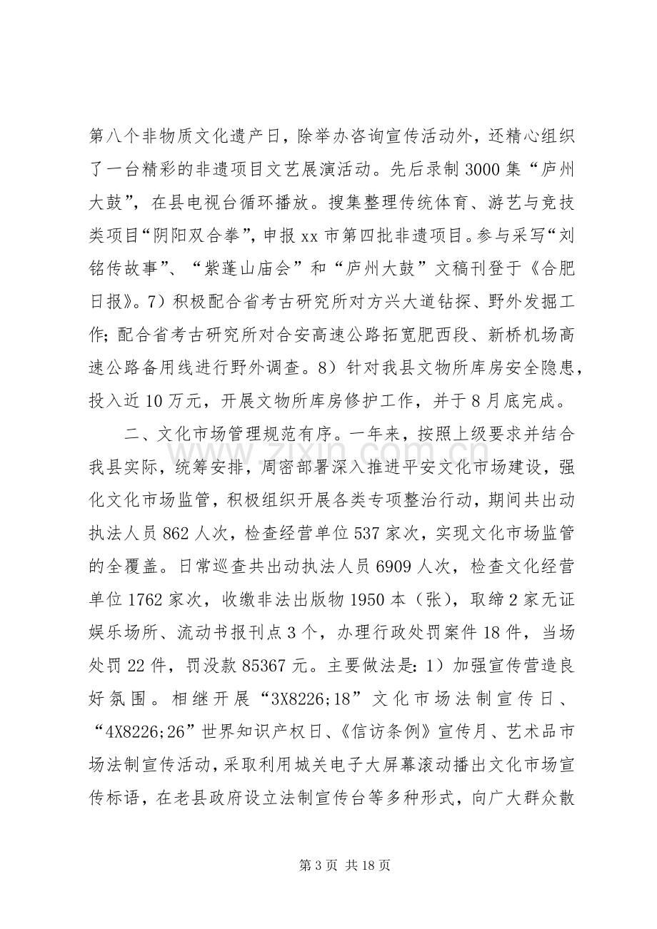 县文广新局工作总结报告 .docx_第3页