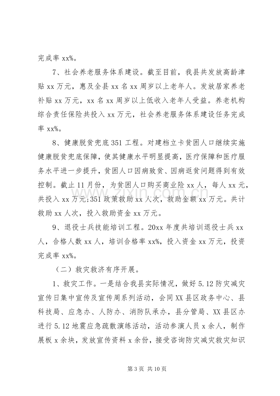 县民政局20XX年度工作总结.docx_第3页