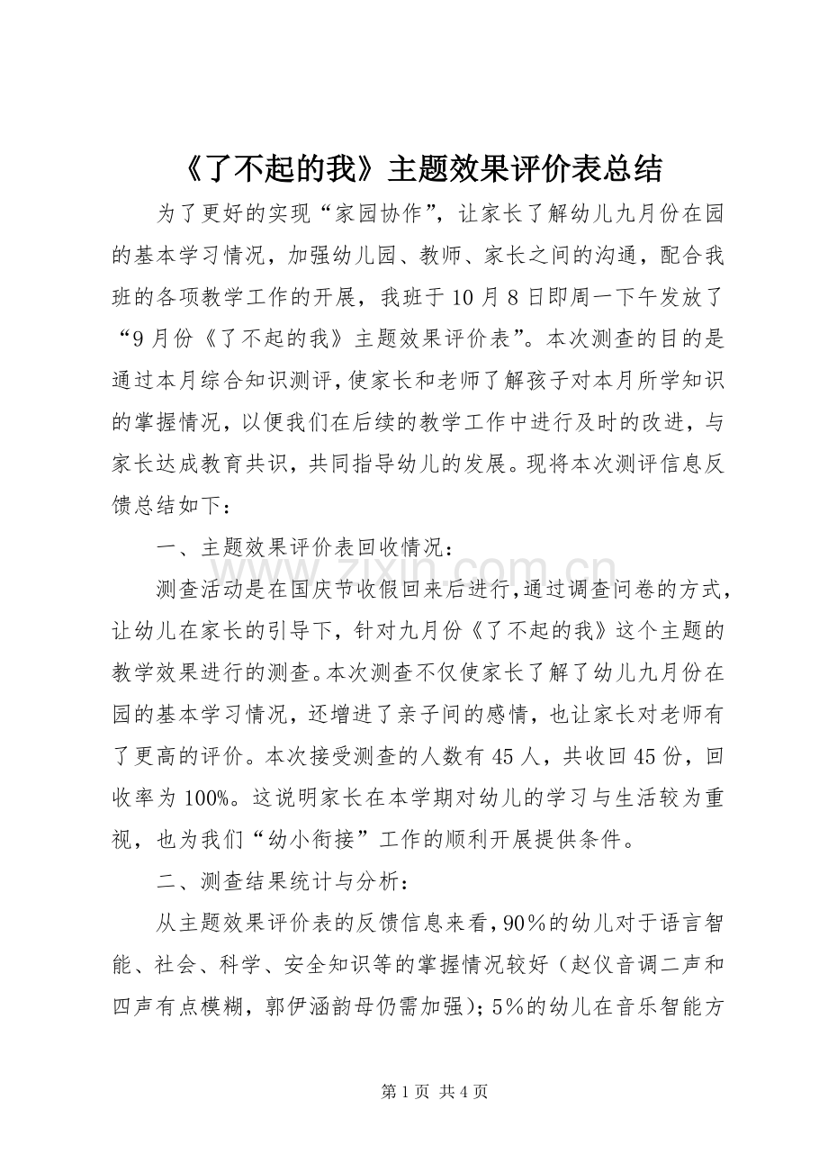 《了不起的我》主题效果评价表总结 .docx_第1页