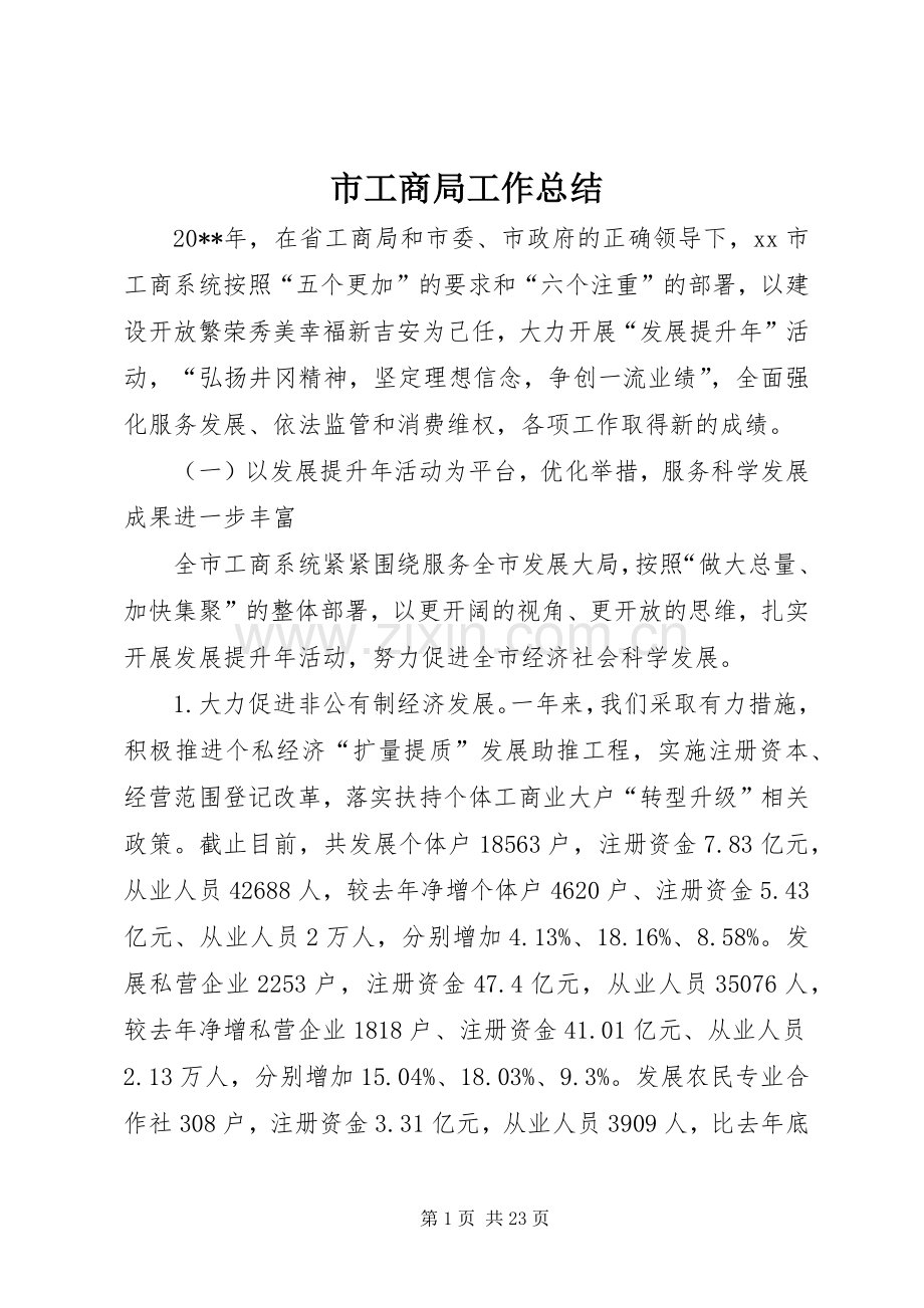 市工商局工作总结 .docx_第1页