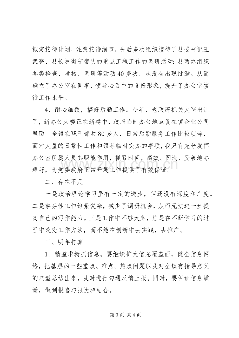 党政办公室主任年度工作总结 .docx_第3页