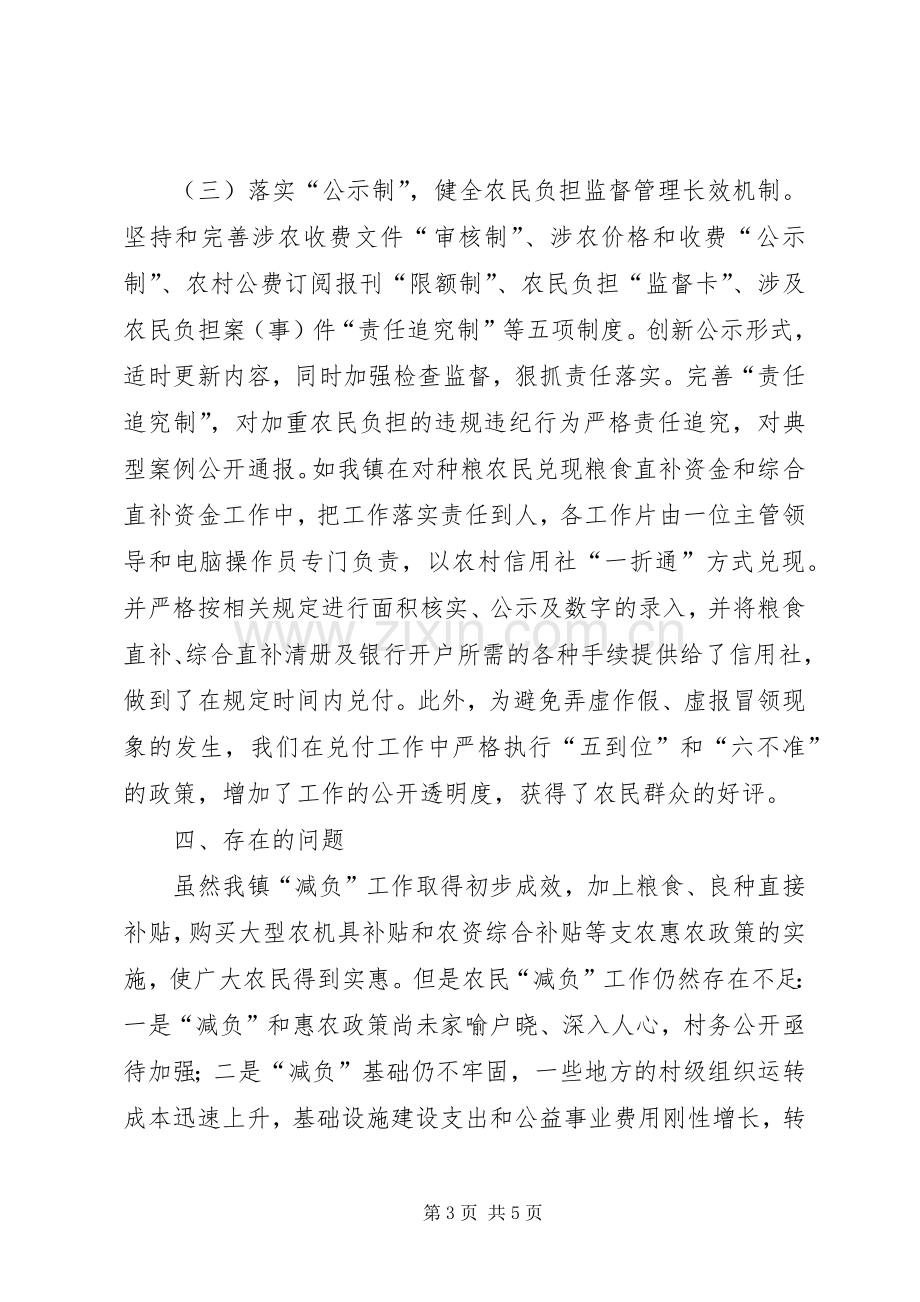 乡镇减轻农民负担工作总结 .docx_第3页