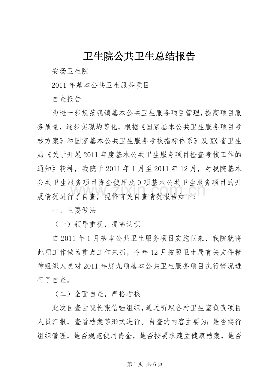 卫生院公共卫生总结报告 .docx_第1页