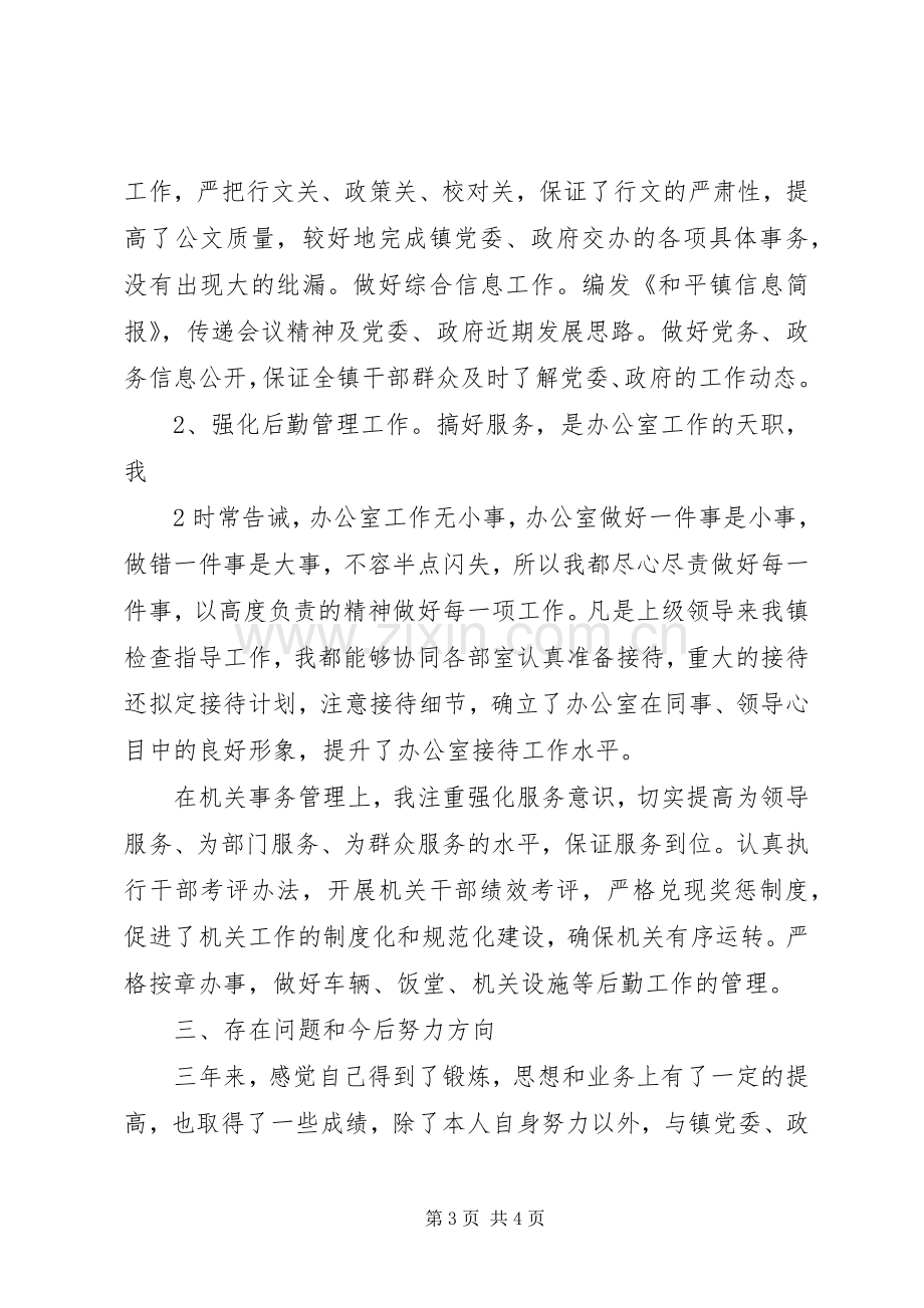 乡镇党政办主任个人总结 .docx_第3页