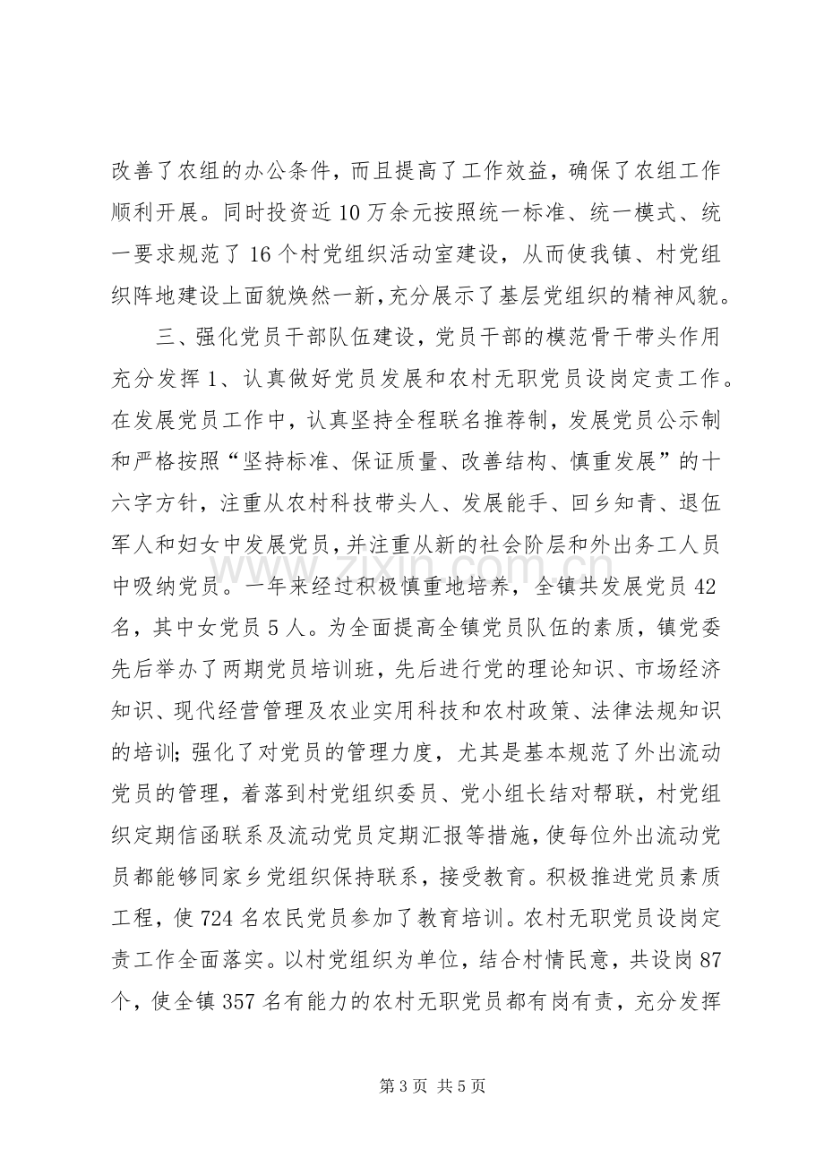 乡镇年度农村党组织工作总结 .docx_第3页