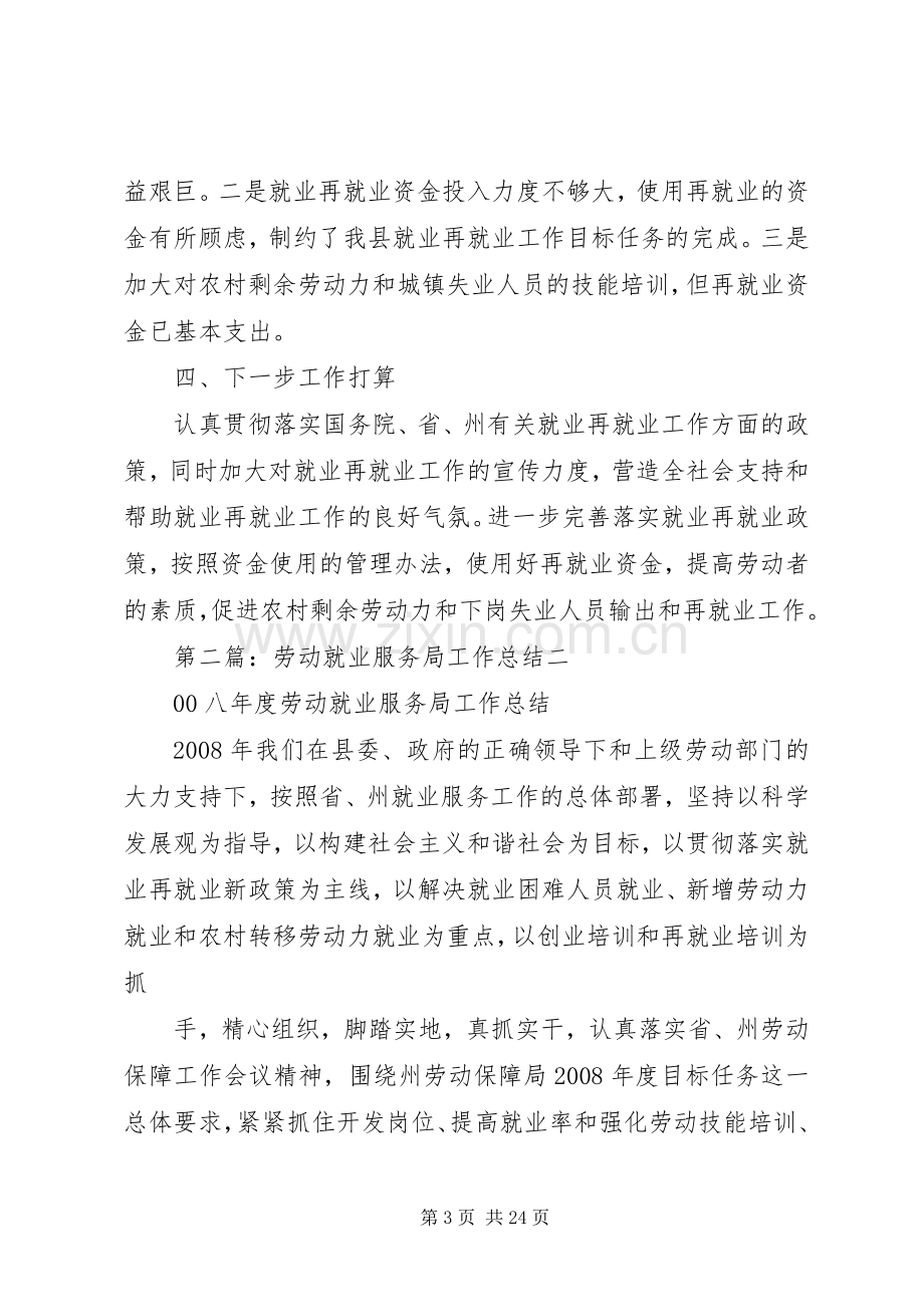 劳动就业服务局工作总结 .docx_第3页