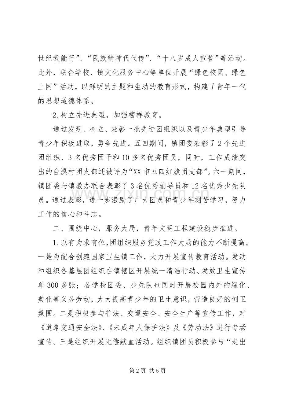 XX镇团委工作总结 .docx_第2页