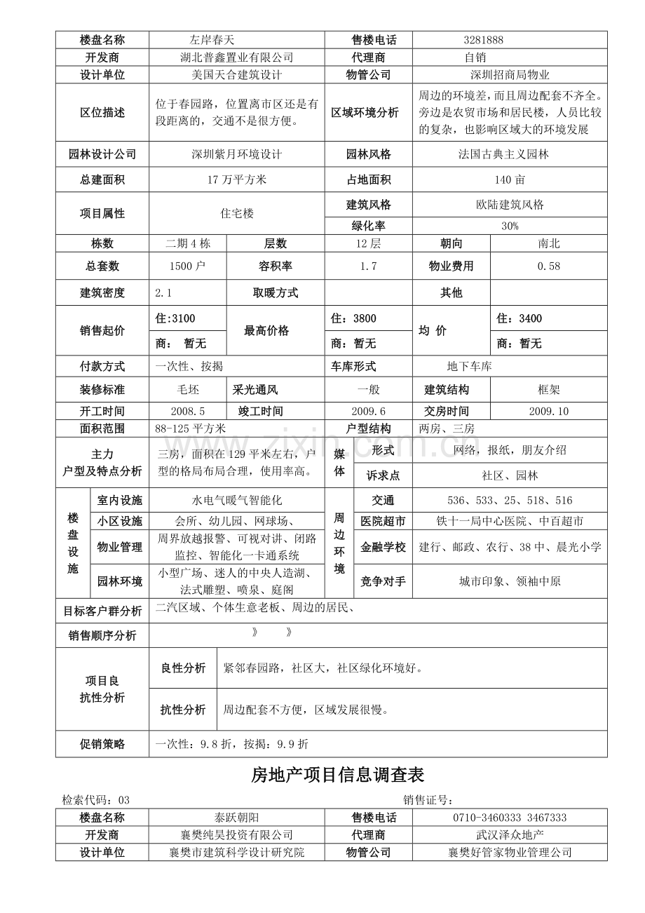 房地产项目信息调查表定.docx_第2页