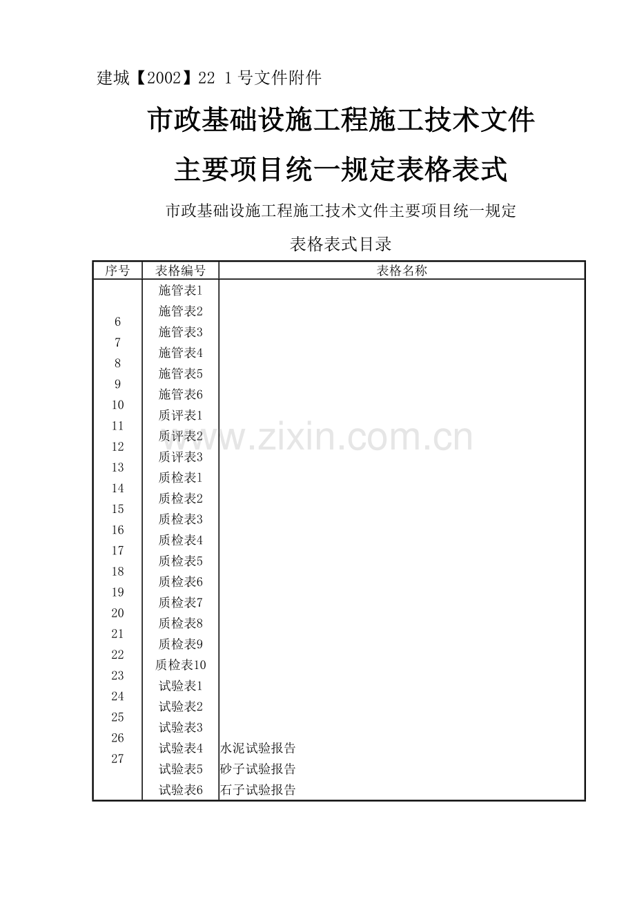 市政工程全套表格.docx_第1页