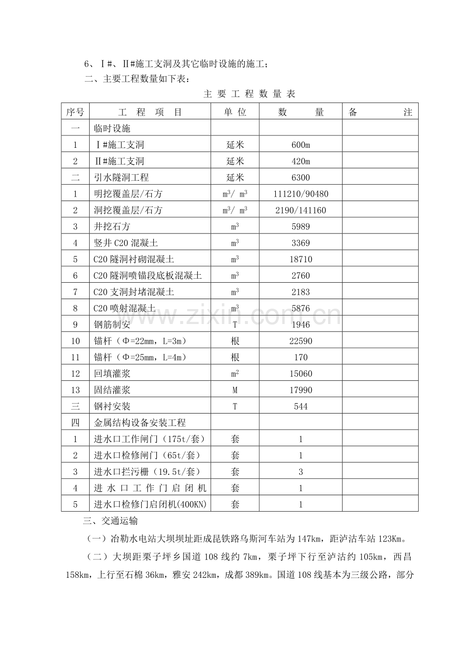 四川南桠河冶勒水电站引水隧洞工程隧道施工组织设计.docx_第2页