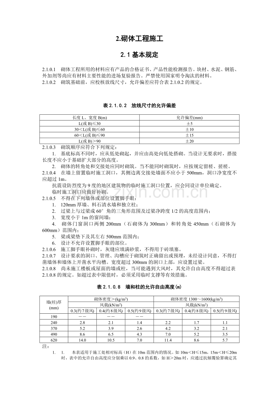 建筑工程施工标准+砌体工程.docx_第1页