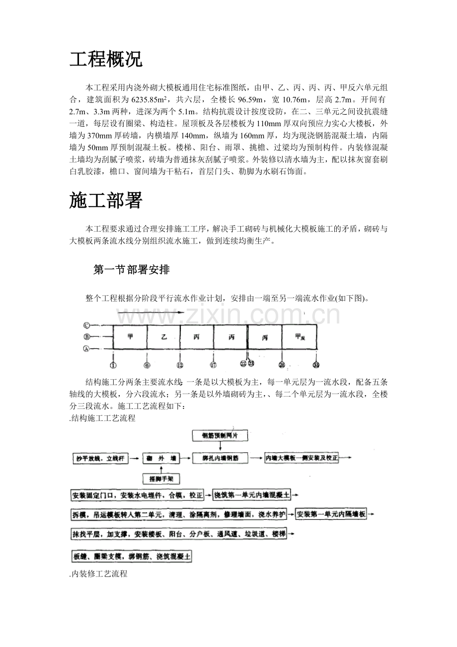 大模板内浇外砌多层住宅搂工程施工组织设计方案(9页).doc_第2页