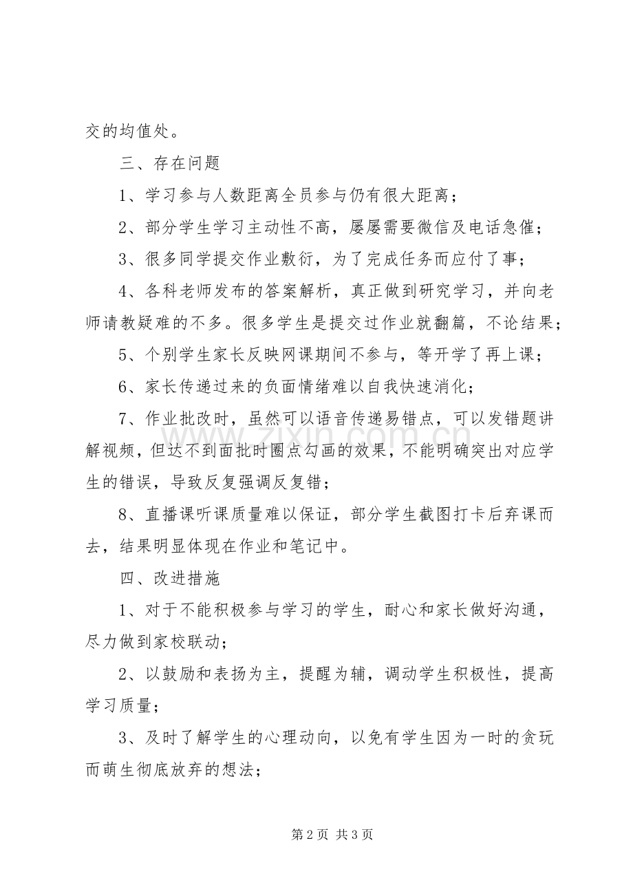 20XX年网络教学月工作总结.docx_第2页