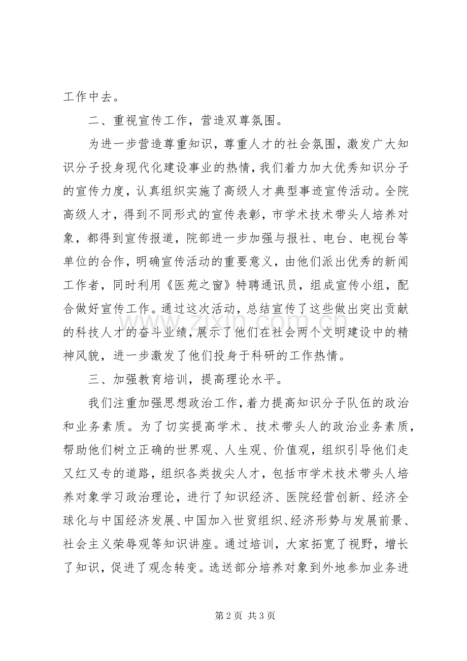 20XX年最XX县区医院人才工程年度总结范文.docx_第2页