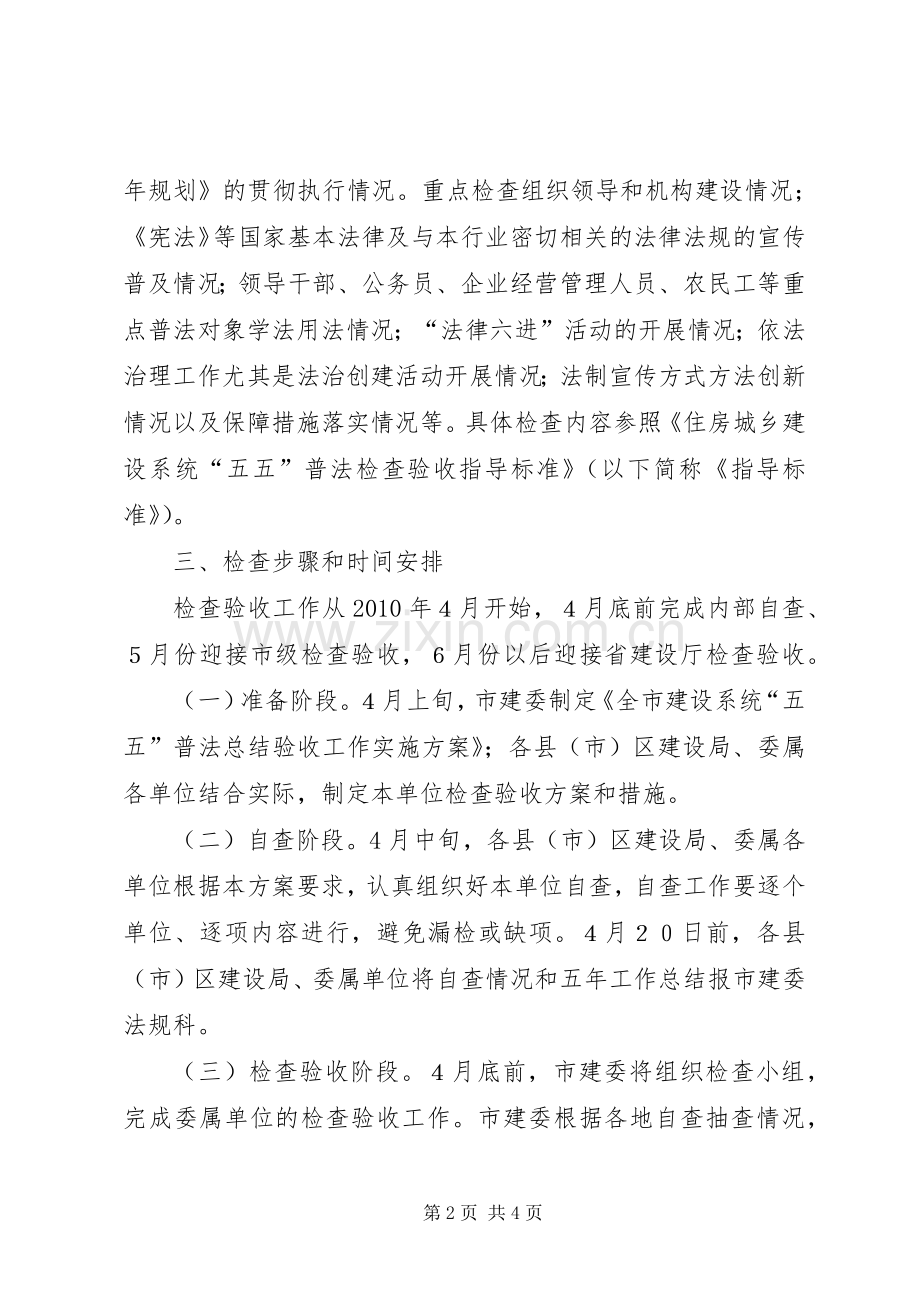 XX市建设系统“五五”普法总结验收工作实施方案 .docx_第2页