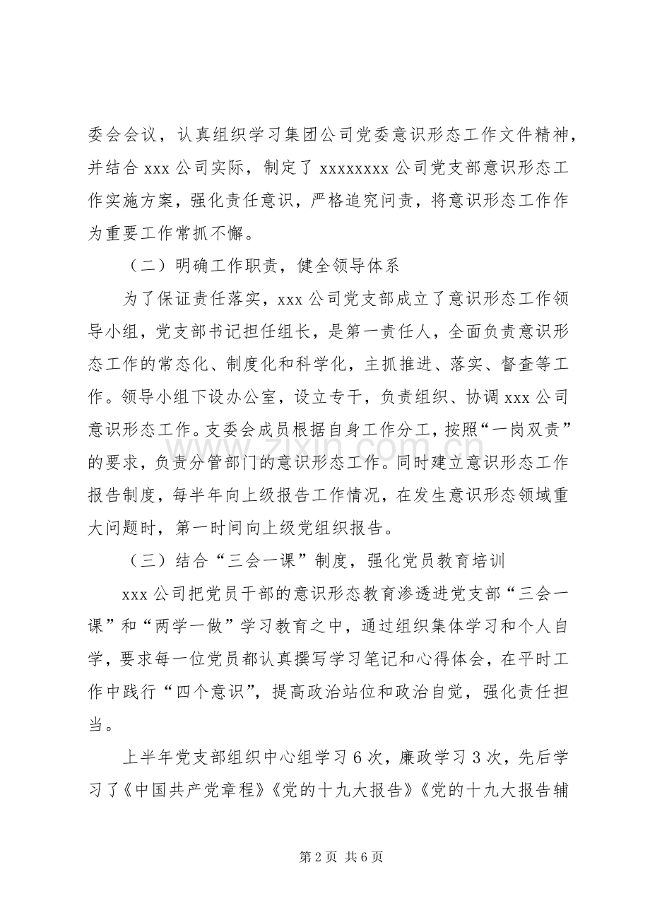 20XX年党支部意识形态工作总结 .docx_第2页