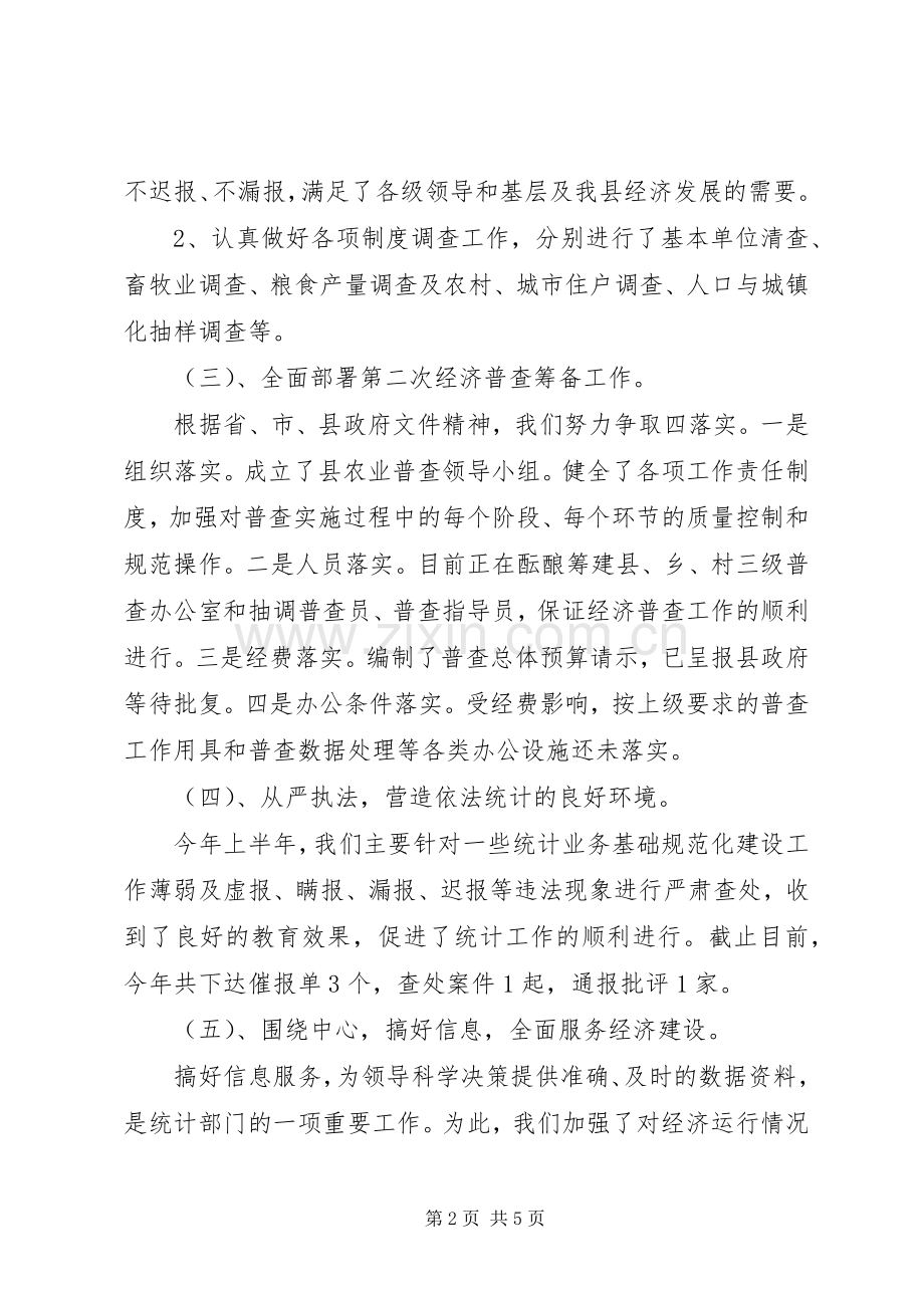 XX年统计局上半年工作总结 .docx_第2页