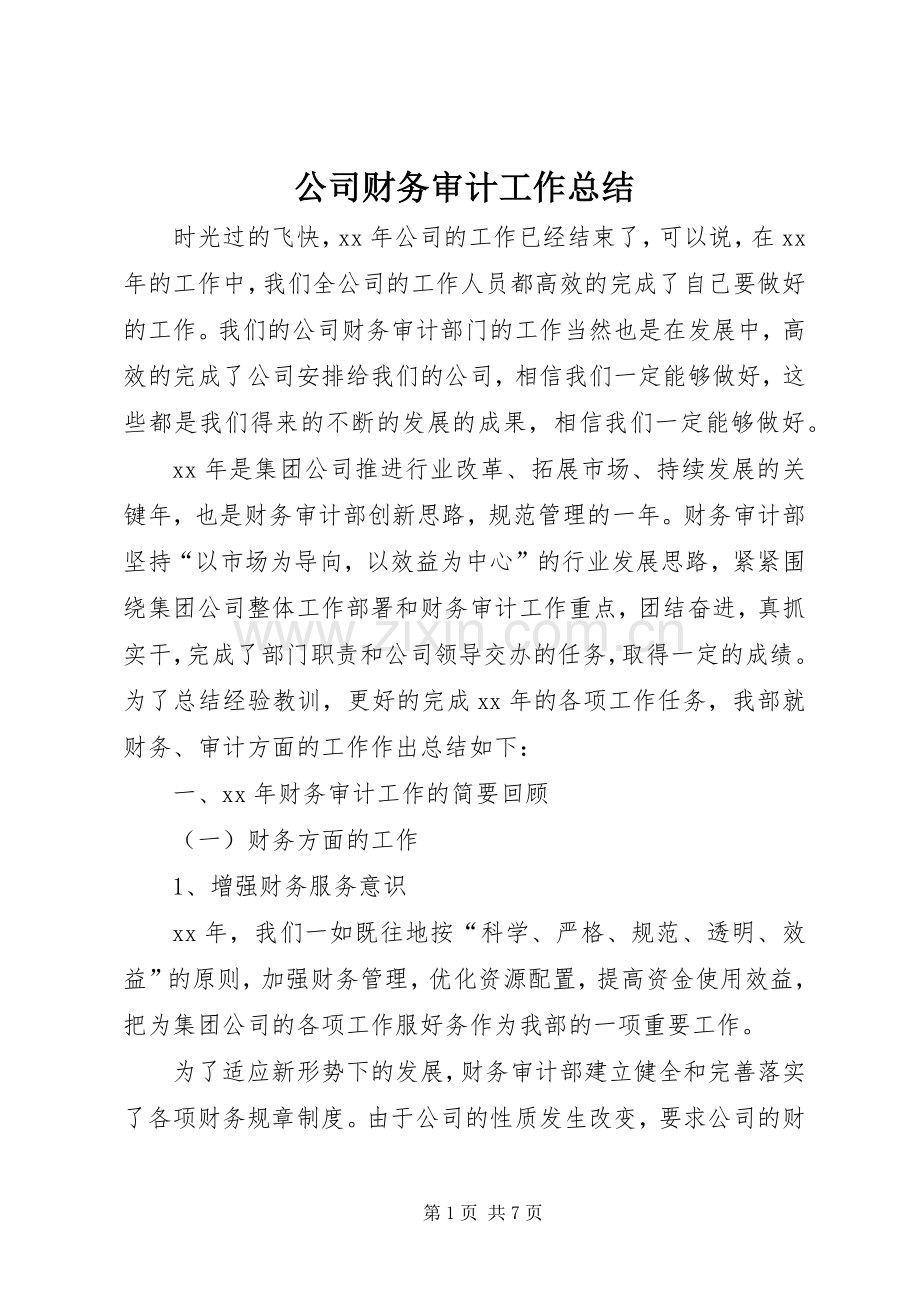 公司财务审计工作总结 .docx_第1页