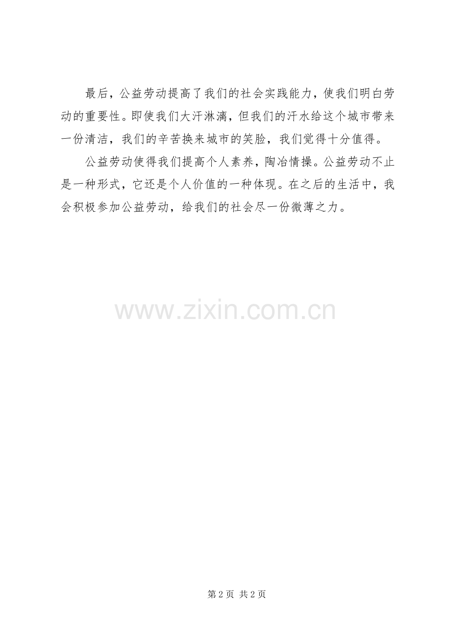 公益劳动心得公益劳动心得.docx_第2页