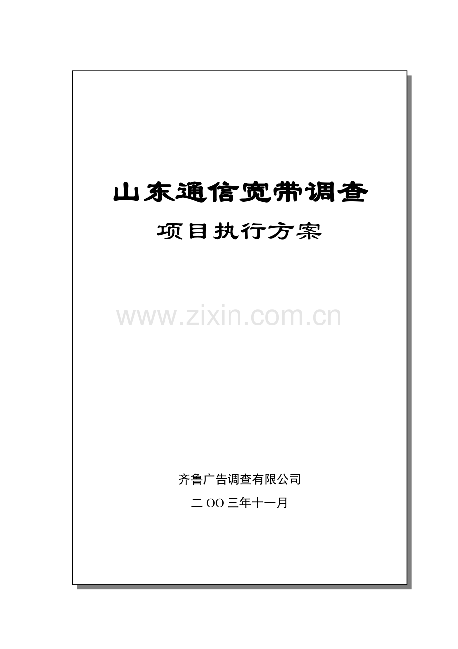 山东通信宽带调查项目执行方案( 29页).docx_第1页