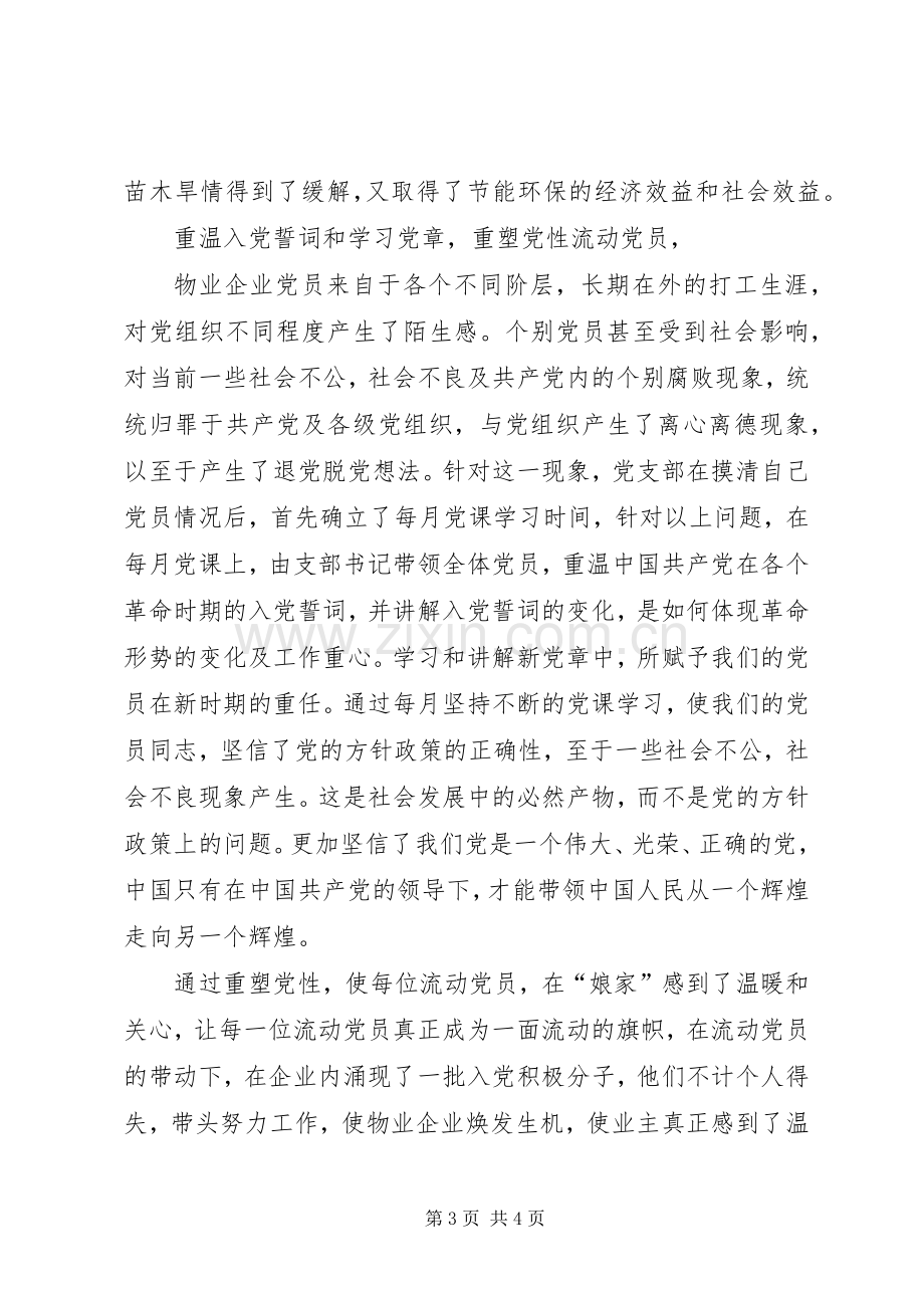 XX年党支部年终工作总结 .docx_第3页