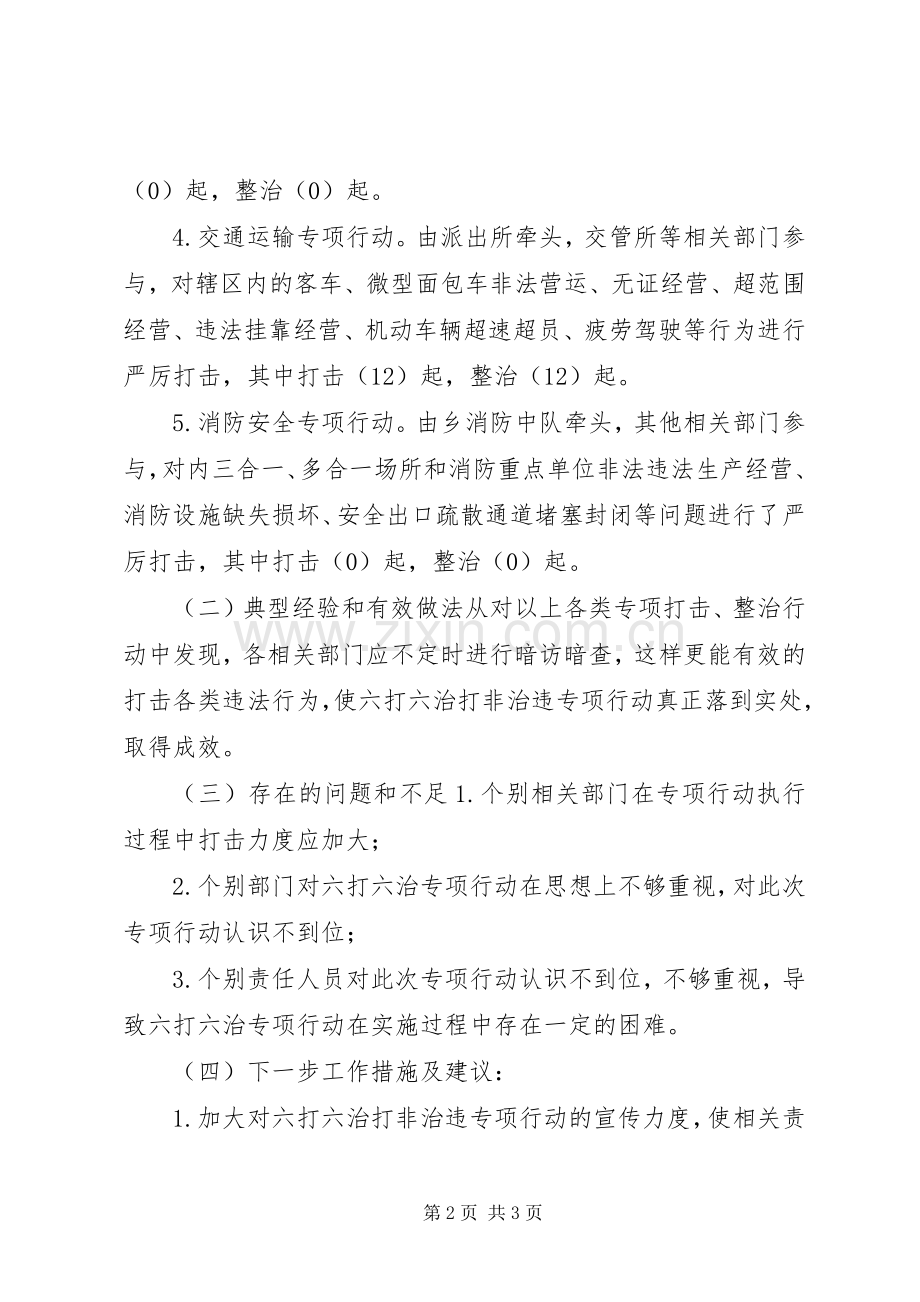 10月份“六打六治”打非治违专项行动总结 .docx_第2页