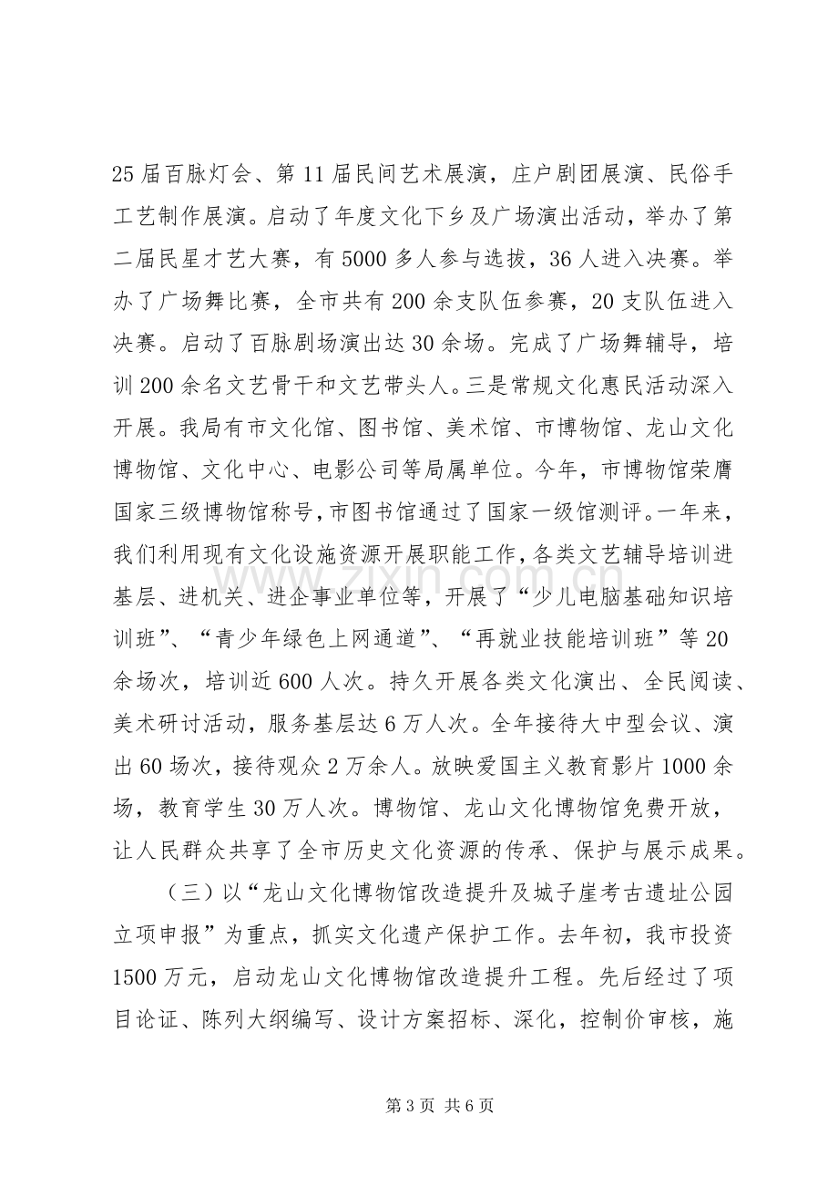 市文广新局工作总结报告材料 .docx_第3页