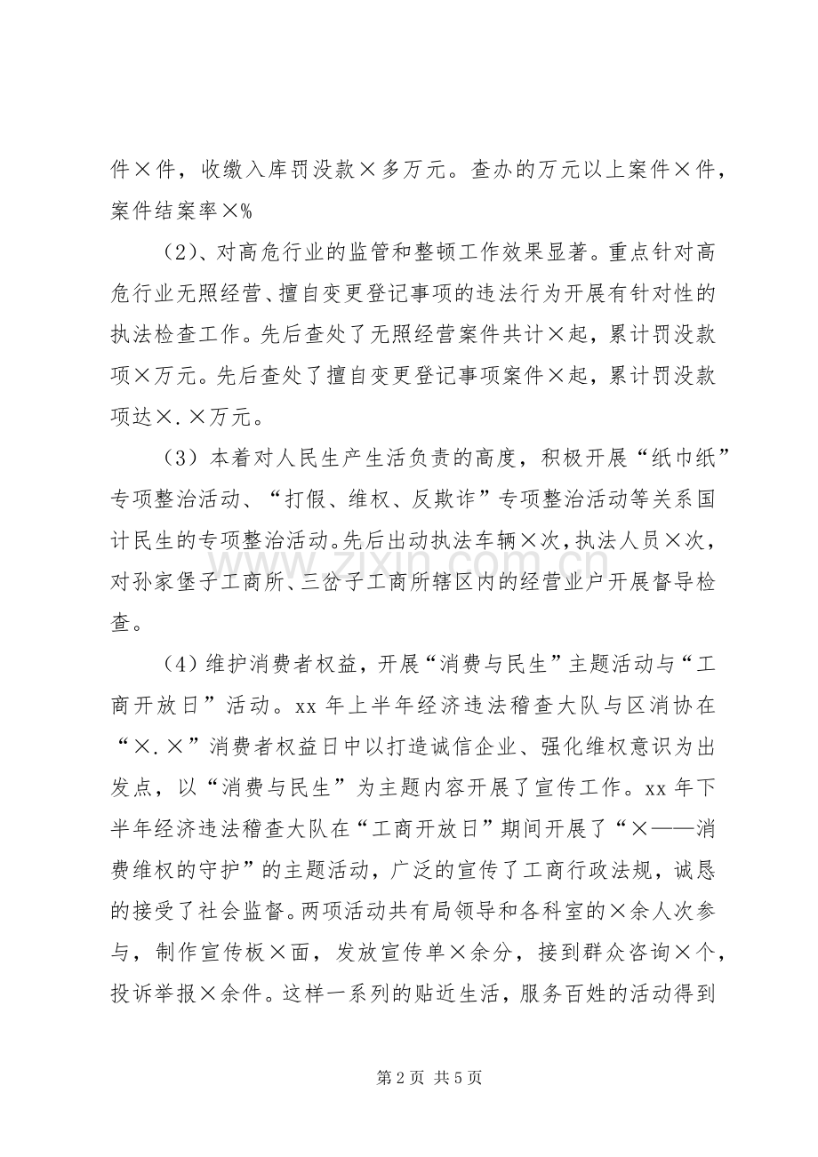 工商局稽查大队长工作总结 .docx_第2页