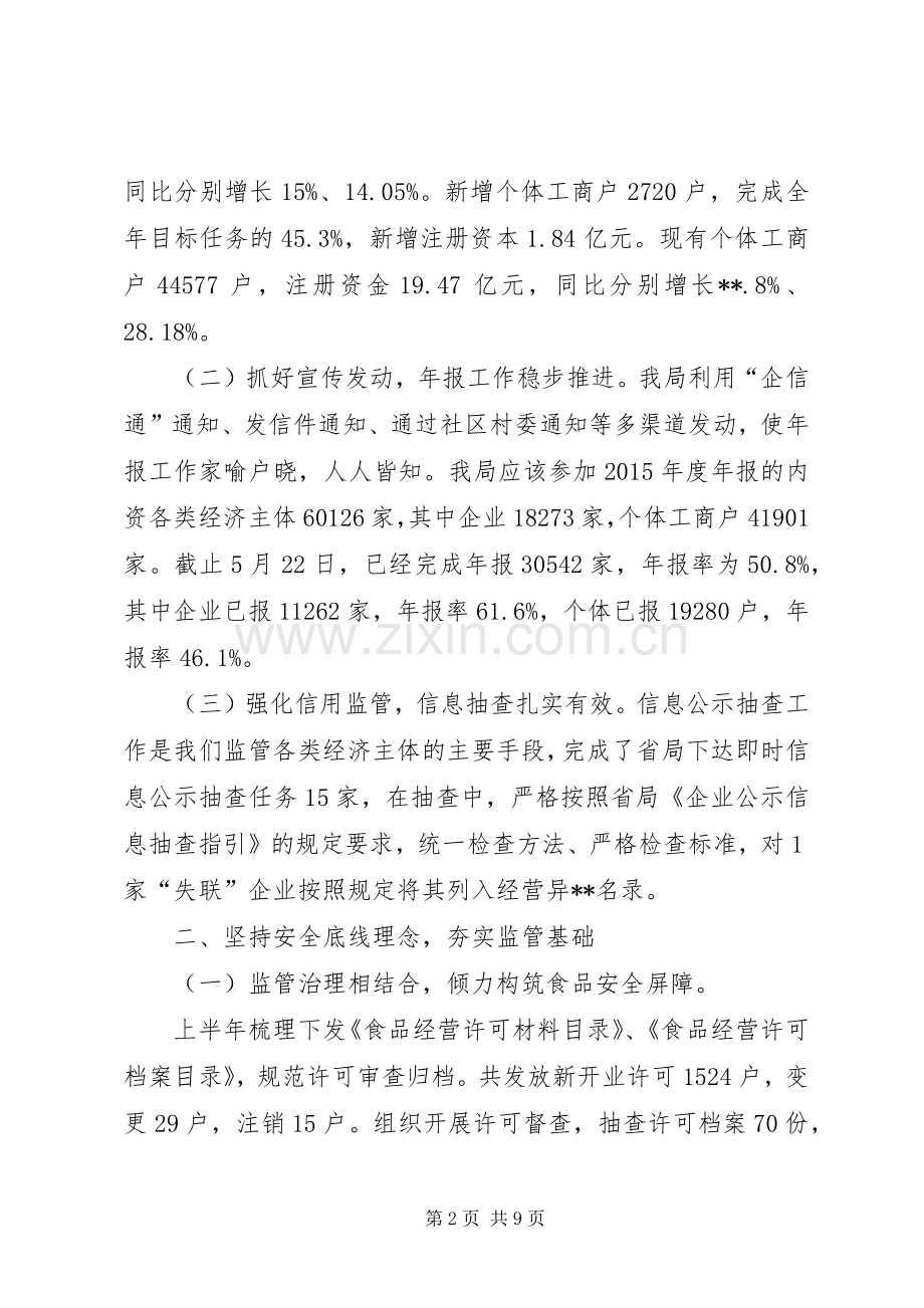 市场监管局上半年工作总结 .docx_第2页