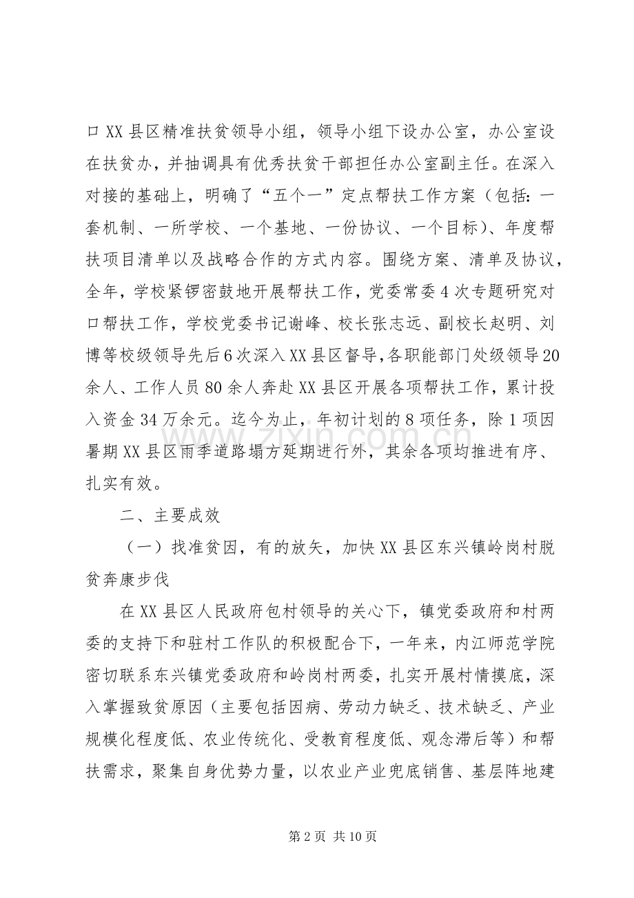 202X年学院对口帮扶某县工作总结及下一步打算.docx_第2页