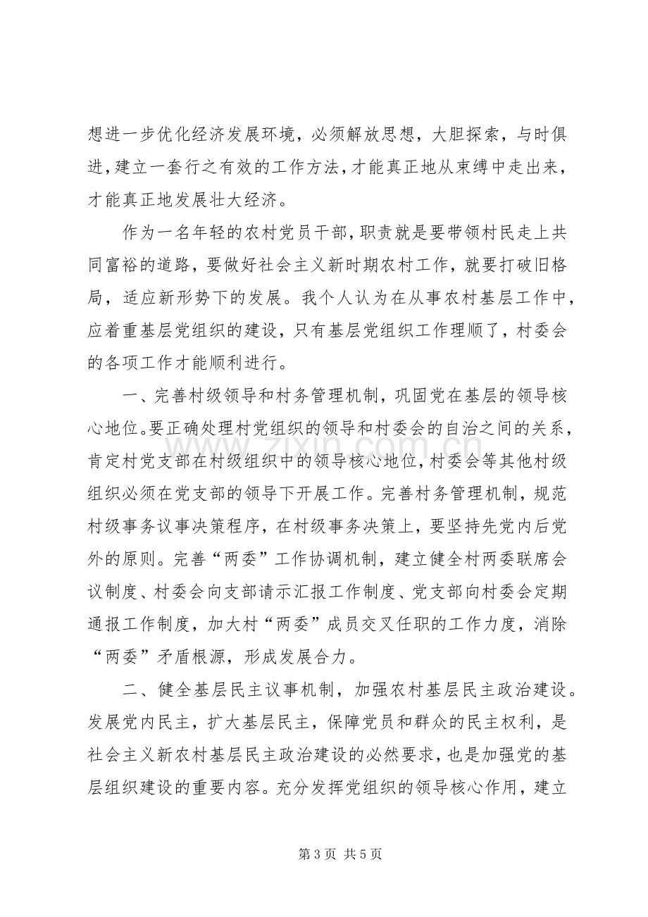 村党支部书记学习解放思想体会心得.docx_第3页