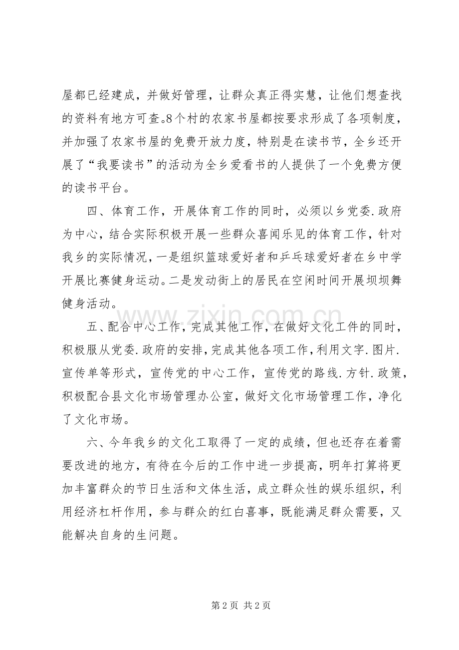 乡镇年度文化活动工作总结 .docx_第2页