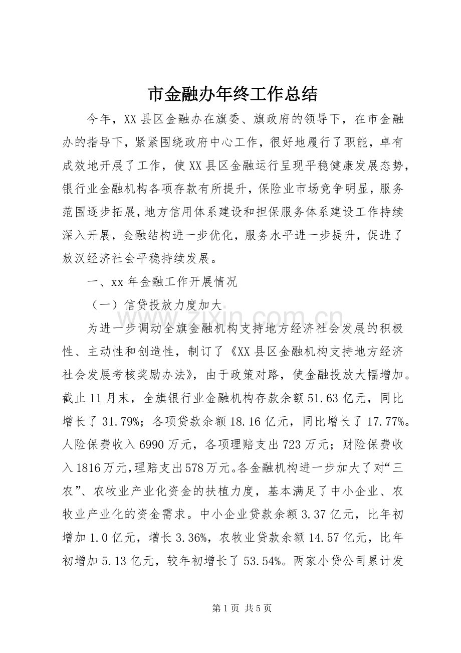 市金融办年终工作总结 .docx_第1页