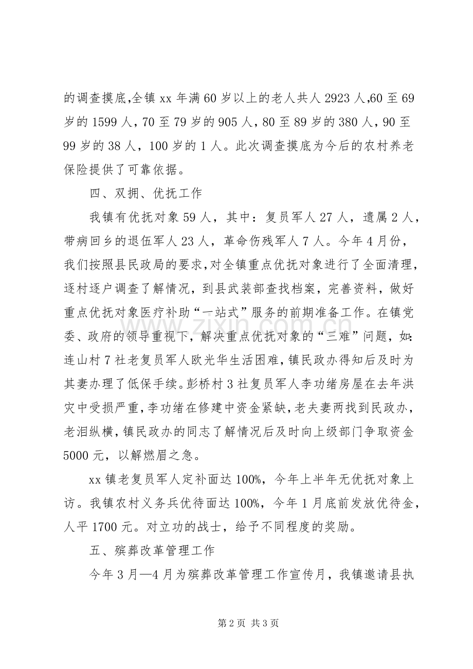 XX年民政办工作总结 .docx_第2页