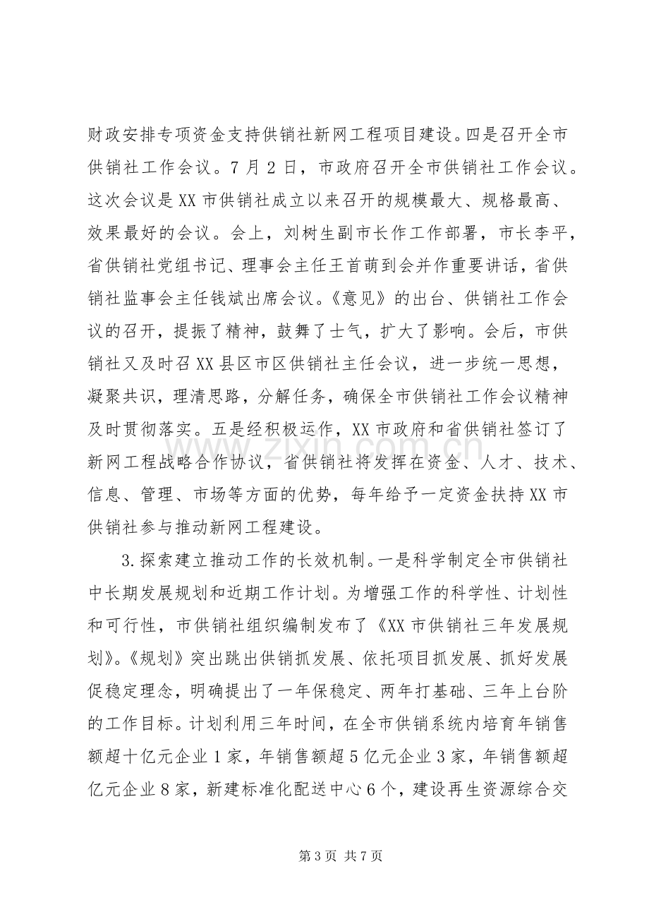 市供销社XX年上半年工作总结及下半年工作要点 .docx_第3页