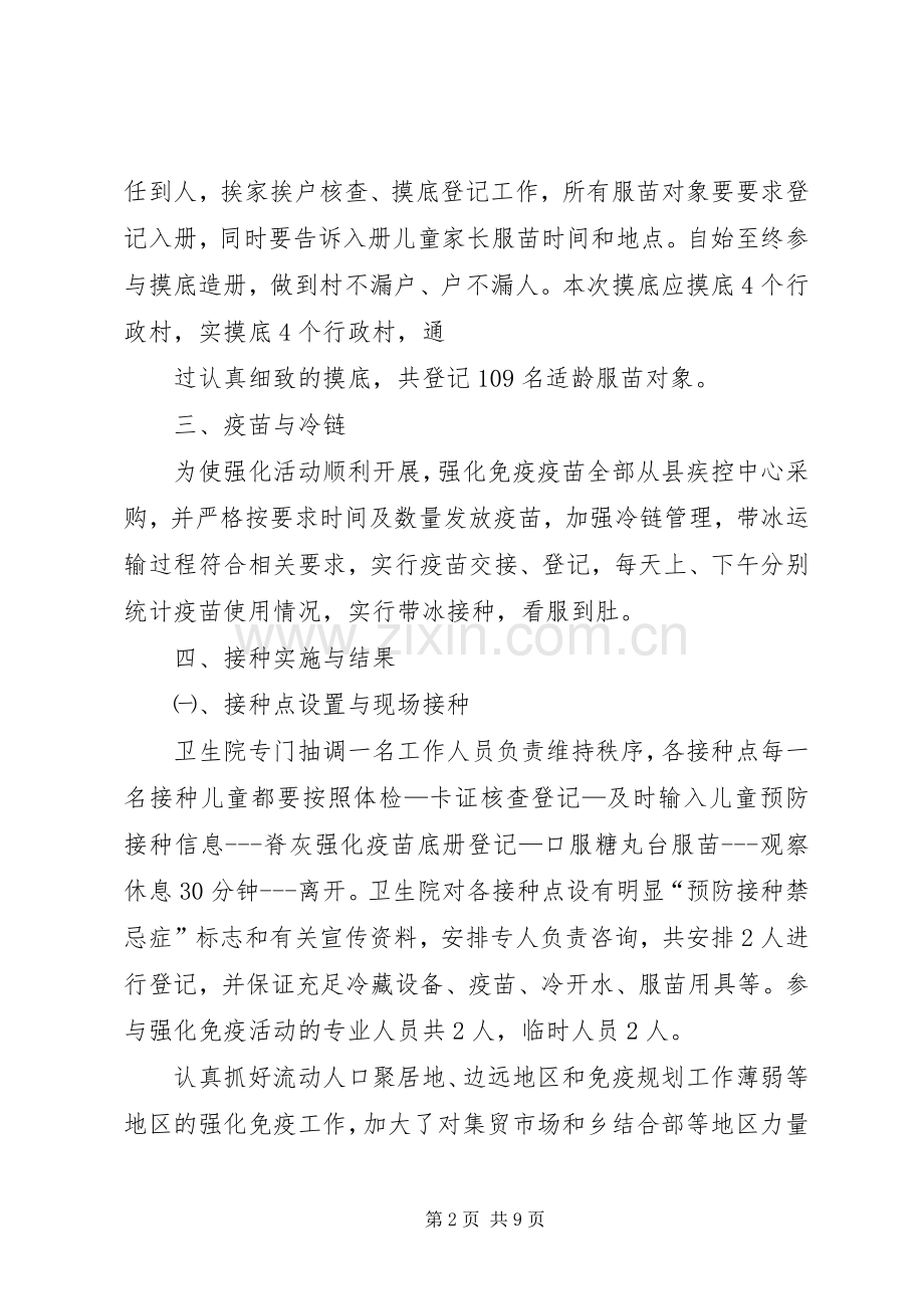 XX年脊灰疫苗强化免疫工作总结 .docx_第2页