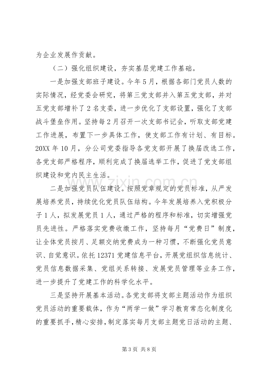 分公司党委202X年党建工作总结.docx_第3页