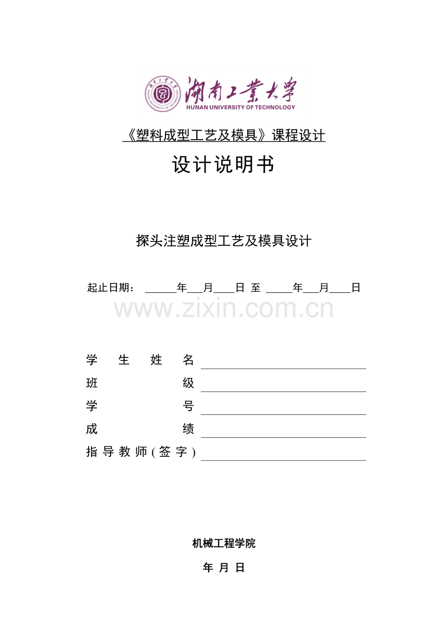 探头注塑成型工艺与模具设计.docx_第1页