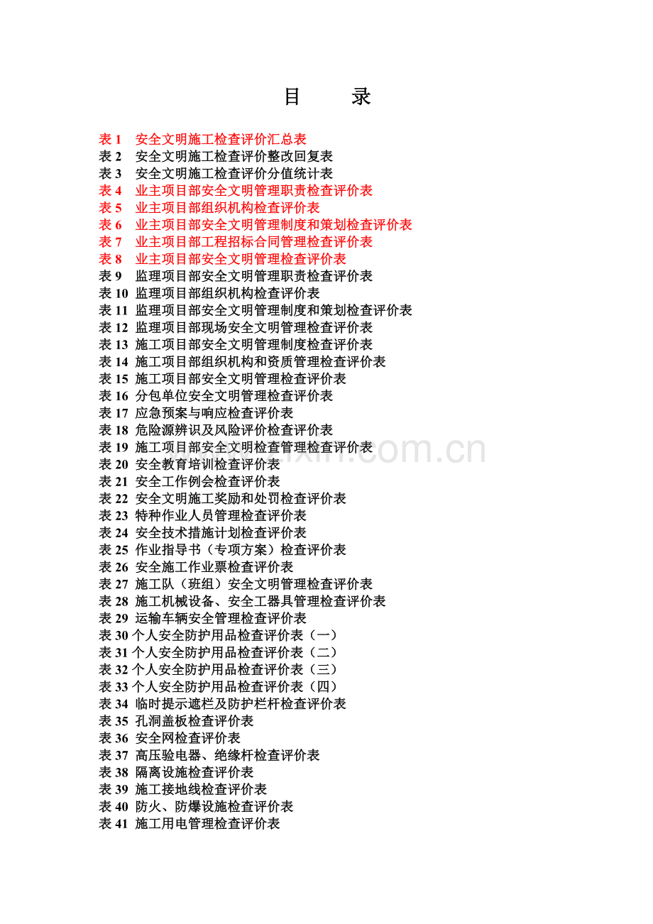 基建工程安全文明施工检查评价标准表式(word版).docx_第1页