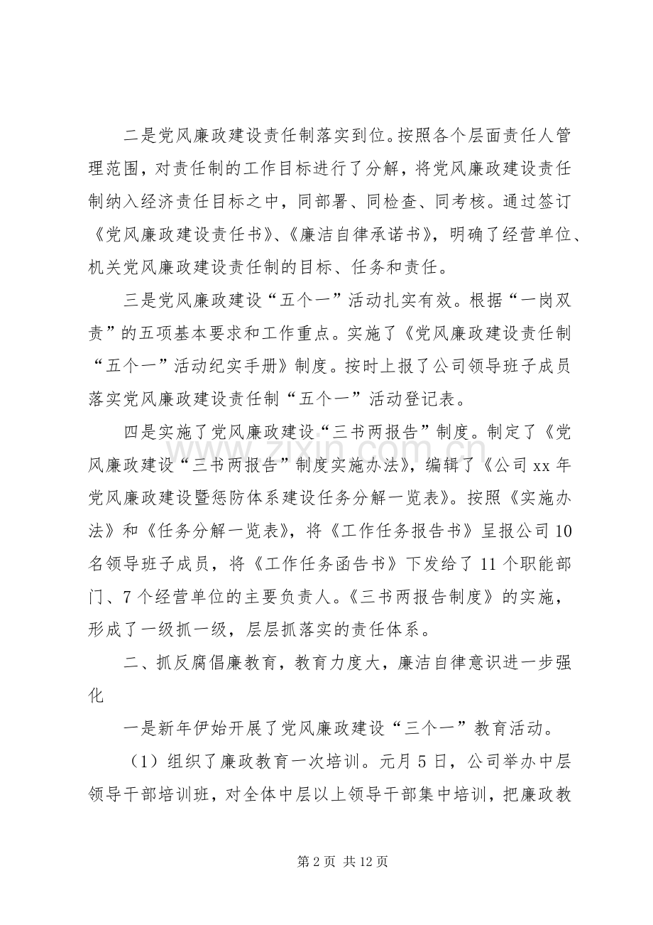 XX年公司纪检监察与审计部负责人述职述廉报告.docx_第2页