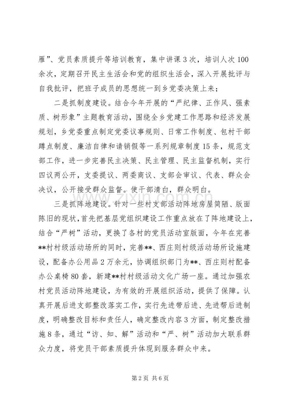 乡常务副书记年度述职报告.docx_第2页