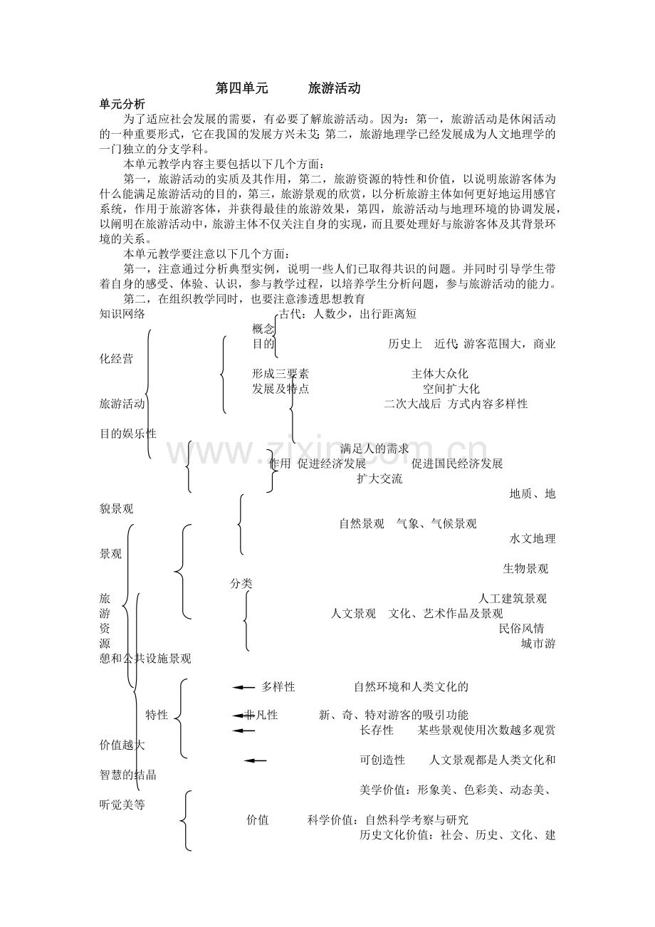 地理教案教学设计第四单元旅游活动.docx_第1页