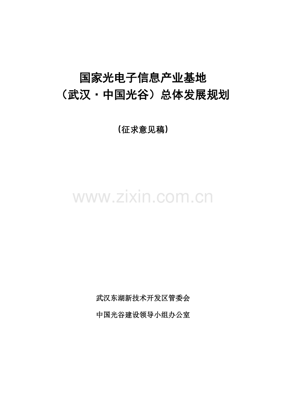 国家光电子信息产业基地（武汉中国光谷）总体发展规划.docx_第1页