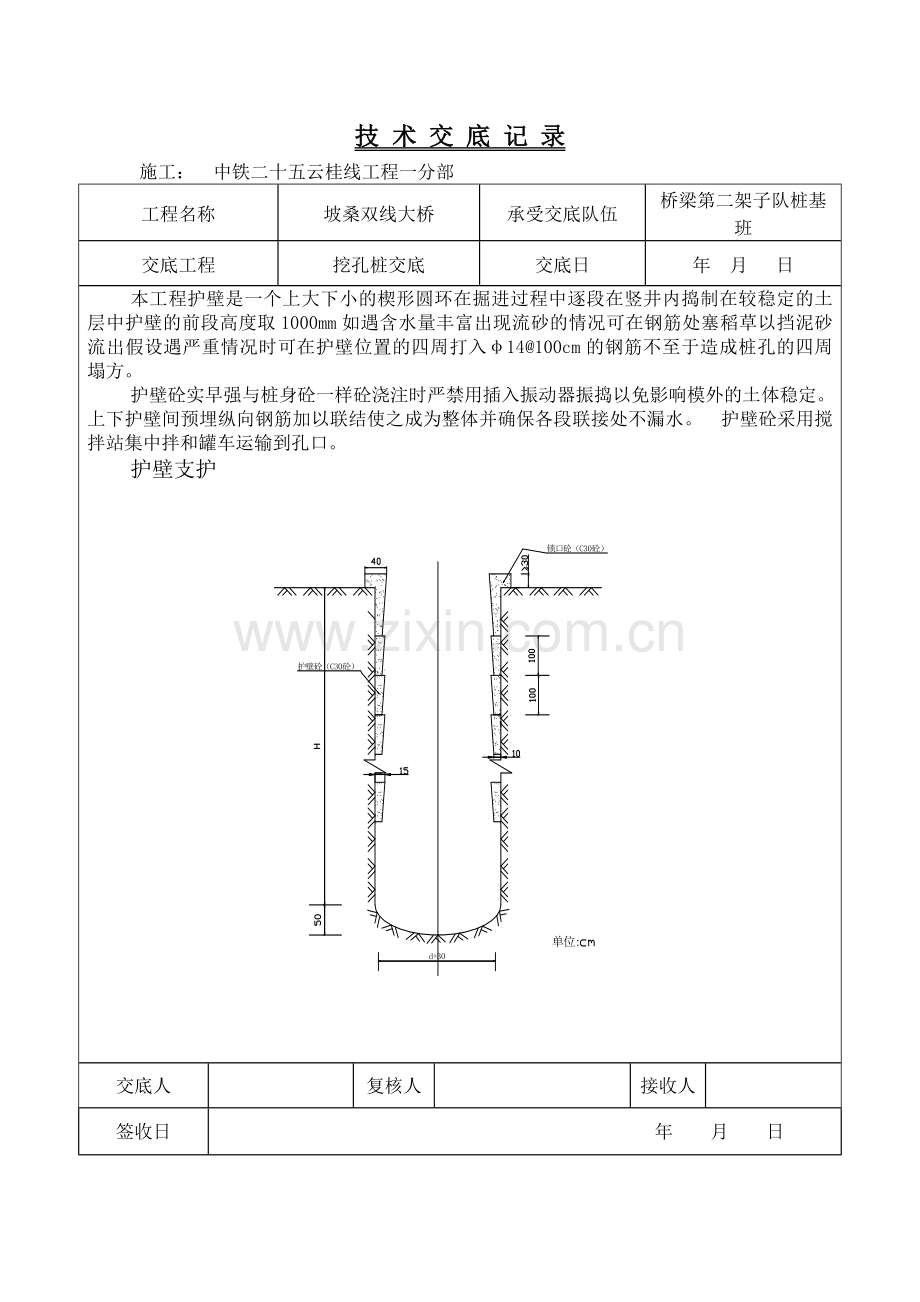 双线大桥挖孔桩技术交底记录.doc_第2页