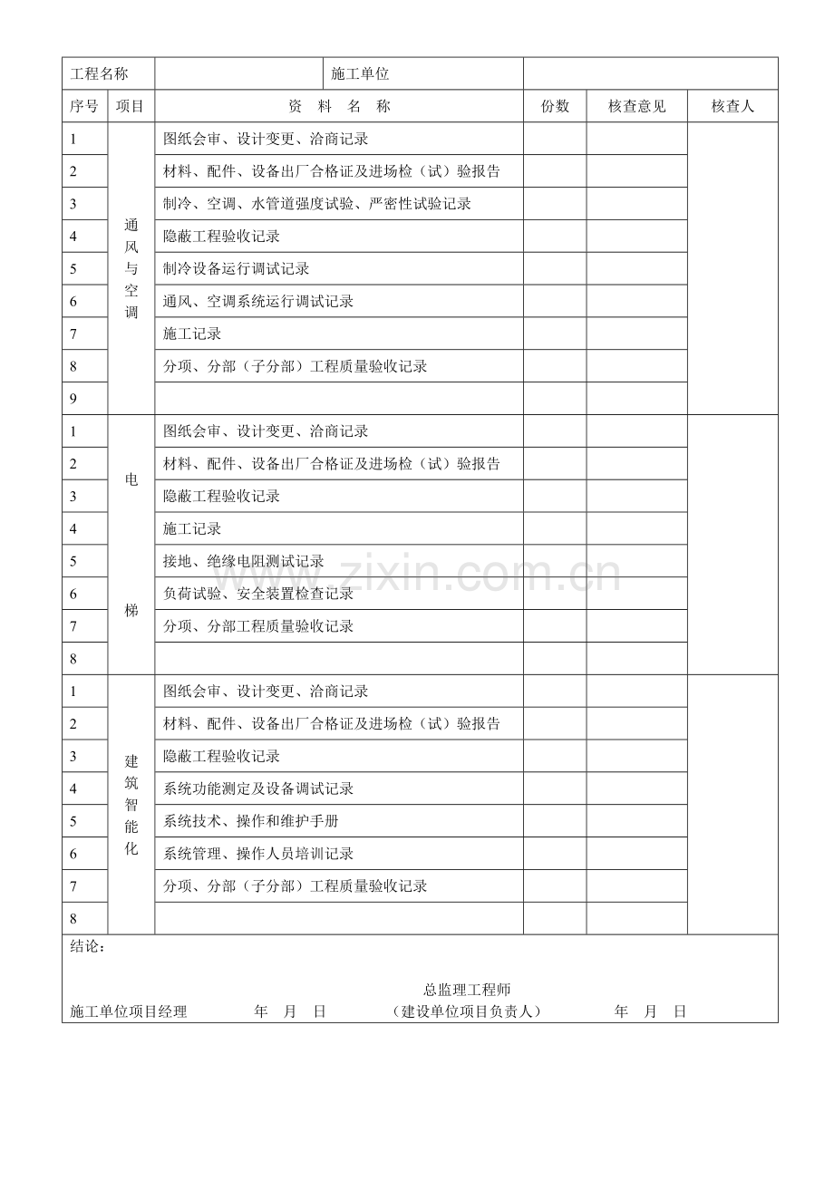 弱电建筑工程竣工验收资料表格.docx_第3页